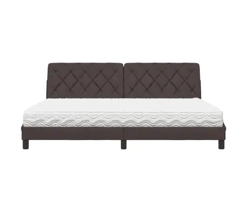 Lova Su Čiužiniu, Tamsiai Rudos Spalvos, 200X200cm Audinys