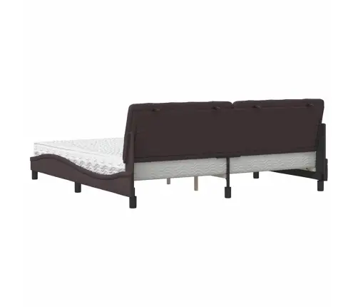 Lova Su Čiužiniu, Tamsiai Rudos Spalvos, 200X200cm Audinys