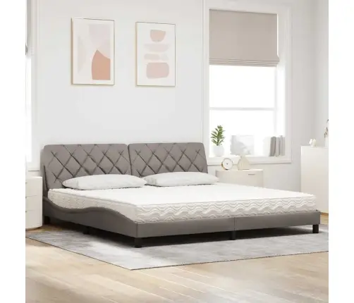 Lova Su Čiužiniu, Taupe Spalvos, 200X200cm Audinys