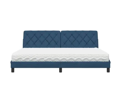 Gulta Ar Matraci, Zils Audums, 200X200 Cm Vidaxl