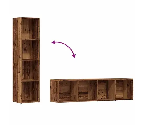 Raamatukapp Vana Puit 36X30X143 Cm Engineered Wood