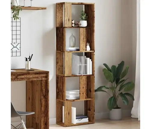 Grāmatu Plaukts, Veca Koka, 45X24X159 Cm, Inženierijas Koks Vidaxl