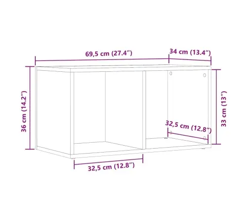 Lp Mantu Kastes, Veca Koka, 69,5X34X36 Cm, Inženierijas Koks Vidaxl