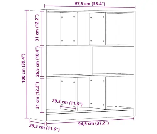 Knygų Spintelė Artisan Ąžuolas 97,5X29,5X100Cm Dirbtinė Mediena