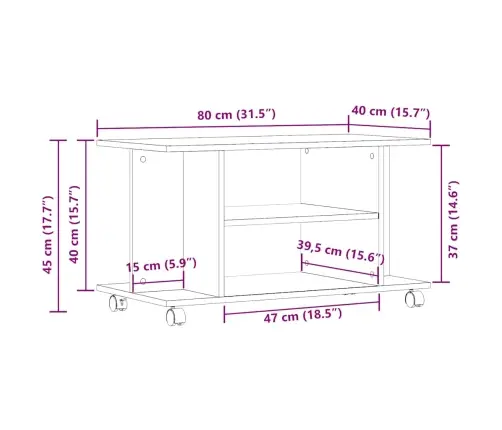 Tv Skapis Ar Ritentiņiem Amatnieks Ozols 80X40X45 Cm Vidaxl