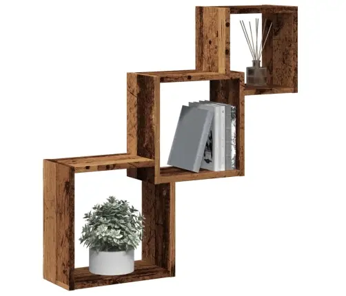 Kuubikukujulised Riiulid, Vana Puit, 68X15X68 cm Tehispuit