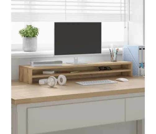 Monitoriaus Stovas, Ąžuolo Spalvos, 100X24X13 cm Inžinerinė Mediena