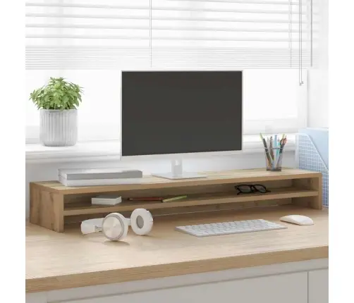 Monitoriaus Stovas, Ąžuolo Spalvos, 100X24X13 cm Inžinerinė Mediena