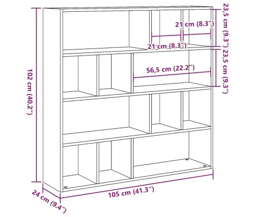 Knygų Spinta/Kambario Pertvara Sena Mediena 105X24X102 Cm