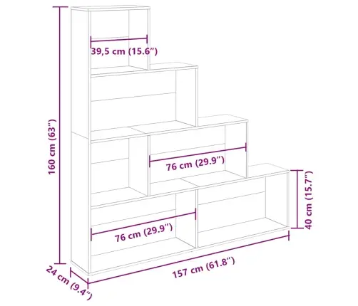 Knygų Spintelė Sena Mediena 157X24X160 Cm Inžinierinė Mediena
