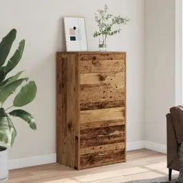 Kumode Ar 6 Atvilktnēm, Veca Koka, 50X34X96 Cm, Skaidu Plāksne Vidaxl