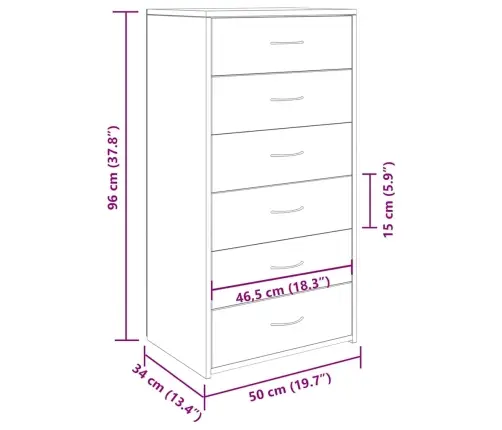 6 Sahtliga Puhvetkapp Artisan Tamm 50X34X96 Cm Ehituspuit