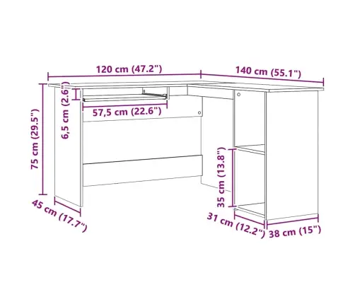Rakstāmgalds 120X140X75 Cm Inženierijas Koks Amatnieks Ozolkoks Vidaxl