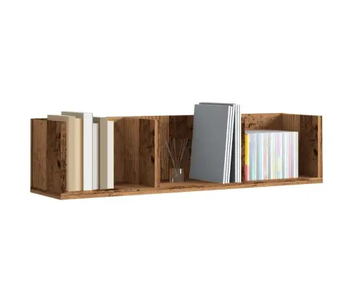 Cd Sienas Plaukts, Veca Koka, 75X18X18 Cm, Skaidu Plāksne Vidaxl