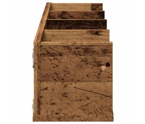 Cd Sienas Plaukts, Veca Koka, 100X18X18 Cm, Inženierijas Koks Vidaxl