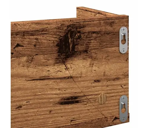 Cd Sienas Plaukts, Veca Koka, 100X18X18 Cm, Inženierijas Koks Vidaxl