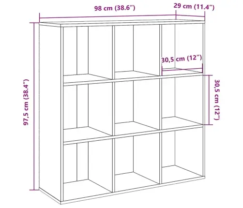 Raamatukapp Artisan Oak 98X29X97,5 Cm
