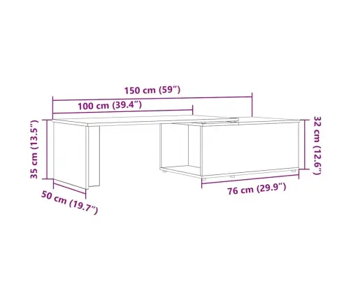 Kafijas Galdiņš Old Wood 150X50X35 Cm Engineered Wood Vidaxl Kafijas Galdiņš Old Wood 150X50X35 Cm Engineered Wood Vidaxl