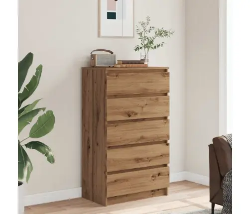 Atvilktņu Plaukts, Koka Krāsa, 60X36X103 Cm, Inženierijas Koks Vidaxl