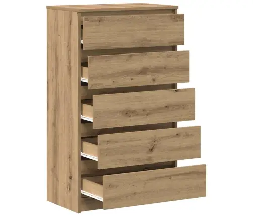 Atvilktņu Plaukts, Koka Krāsa, 60X36X103 Cm, Inženierijas Koks Vidaxl