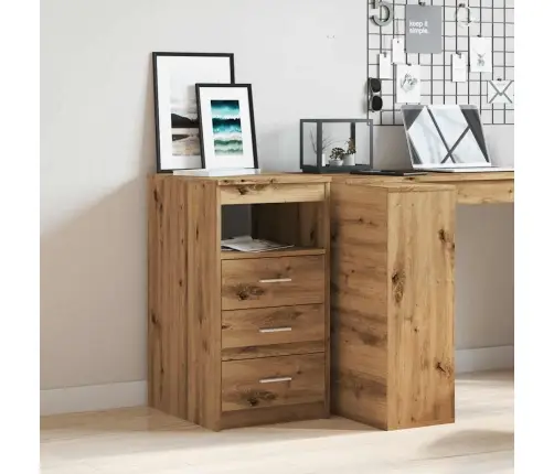 Atvilktņu Skapītis Ozola Amatnieks 40X50X76Cm Inženierijas Koks Vidaxl