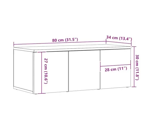 Televizoriaus Spintelė, Artisano Ąžuolo, 80X34X30cm Mediena