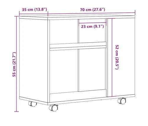 Sānu Galds Vecs Koks 70X35X55 Cm Inženierzinātne Koksne Vidaxl