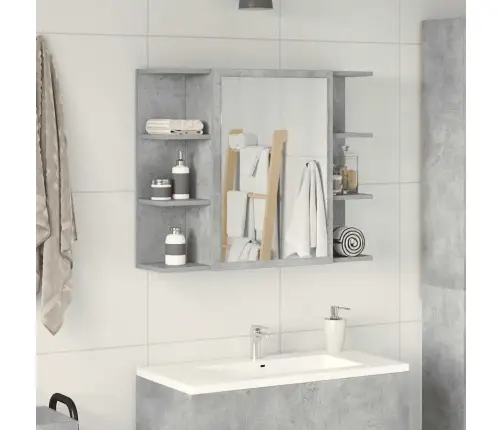 Vannitoa Peeglikapp Betoonhall 80X20,5X64 Cm Puitlaastplaat