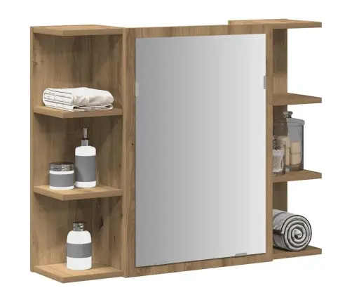 Vannasistabas Spoguļskapītis, Ozolkoka Amatnieks 80X20,5X64 Cm Vidaxl