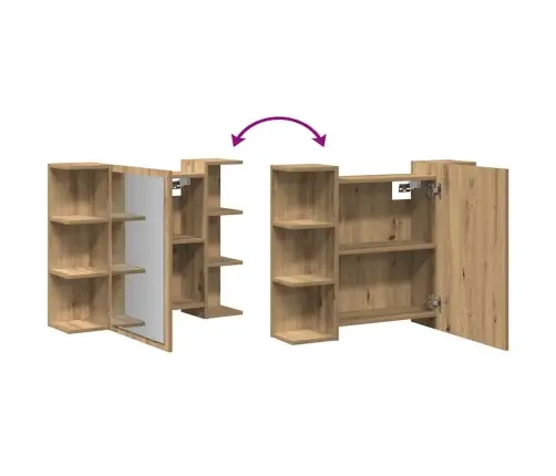 Vannasistabas Spoguļskapītis, Ozolkoka Amatnieks 80X20,5X64 Cm Vidaxl