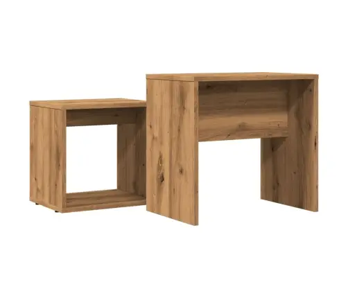 Kafijas Galdiņi, 2 Gab., Sabīdāmi, Koka Krāsa, Konstruēts Koks Vidaxl