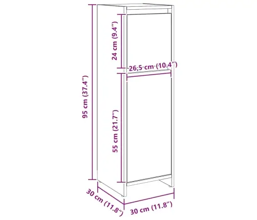 Vannitoakapp Artisan Tamm 30X30X95 Cm Ehituspuit
