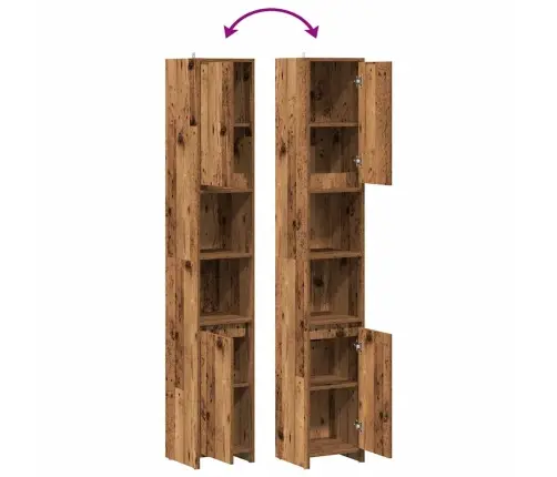 Vannasistabas Skapītis, 30X30X183,5 Cm, Inženierijas Koks Vidaxl