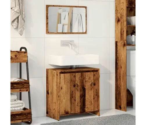 2-Daļīgs Vannasistabas Mēbeļu Komplekts, Veca Koka, Koks Vidaxl