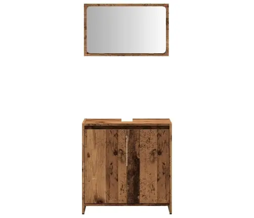 2-Daļīgs Vannasistabas Mēbeļu Komplekts, Veca Koka, Koks Vidaxl