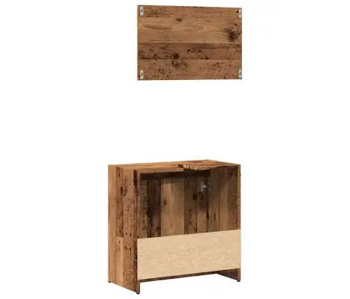 2-Daļīgs Vannasistabas Mēbeļu Komplekts, Veca Koka, Koks Vidaxl