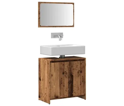 2-Daļīgs Vannasistabas Mēbeļu Komplekts, Veca Koka, Koks Vidaxl