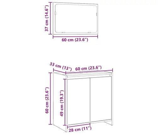 2-Daļīgs Vannasistabas Mēbeļu Komplekts, Koka Krāsa Vidaxl