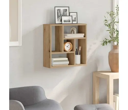 Sienas Plaukts, Koka Krāsa, 45X16X45 Cm, Inženierijas Koks Vidaxl