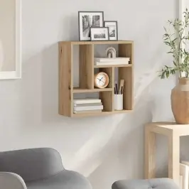 Sienas Plaukts, Koka Krāsa, 45X16X45 Cm, Inženierijas Koks Vidaxl