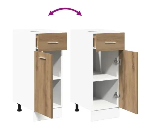 Sahtlitega Alumine Kapp "Lyon", Käsitöötamm, 30 X 46 X 81,5 cm Töödeldud Puit