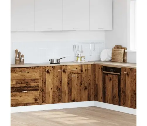 Sahtlitega Alumine Kapp "Lyon", Vana Puit, 40 X 46 X 81,5 cm Töödeldud Puit