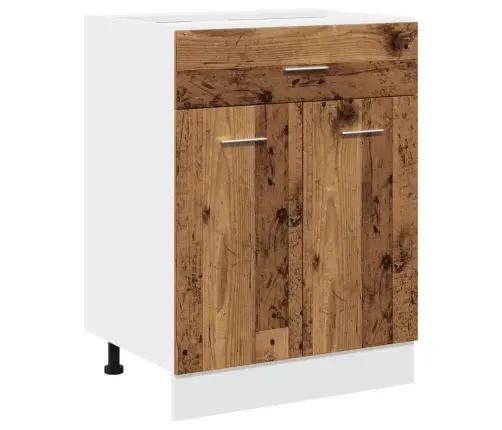 Sahtlitega Alumine Kapp "Lyon", Vana Puit, 60 X 46 X 81,5 cm Töödeldud Puit