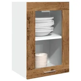 Piekarams Skapītis "Lyon" Veca Koka 40X31X60 Cm Stikls Vidaxl