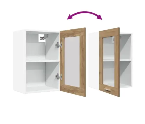 Rippuv Klaaskapp "Lyon", Käsitööna Valminud Tamm, 40 X 31 X 60 cm Töödeldud Puit