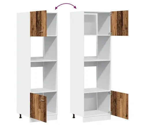 Mikrolaineahjukapp "Lyon", Vana Puit, 60 X 57 X 207 cm Töödeldud Puit