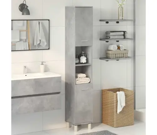 Vannasistabas Skapītis, Pelēks, 30X30X179 Cm, Skaidu Plāksne Vidaxl