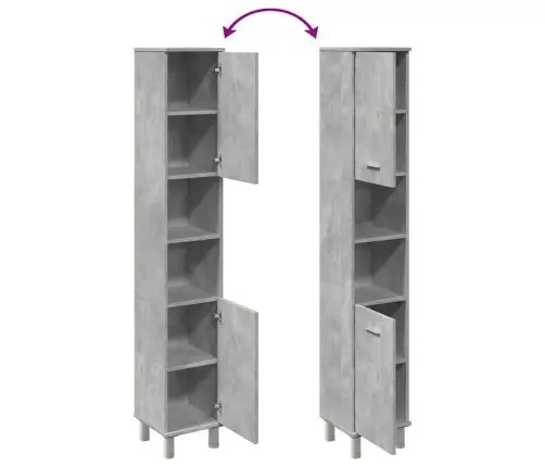 Vannasistabas Skapītis, Pelēks, 30X30X179 Cm, Skaidu Plāksne Vidaxl