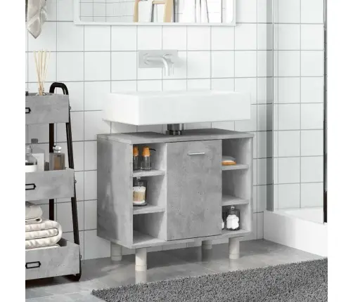 Vannitoakapp Betoonhall 60X32X53,5 Cm Tehispuit