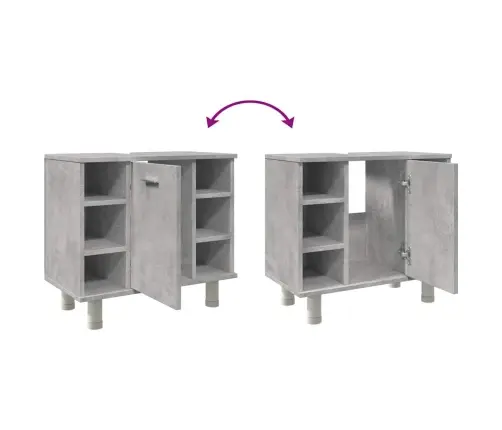 Vannitoakapp Betoonhall 60X32X53,5 Cm Tehispuit